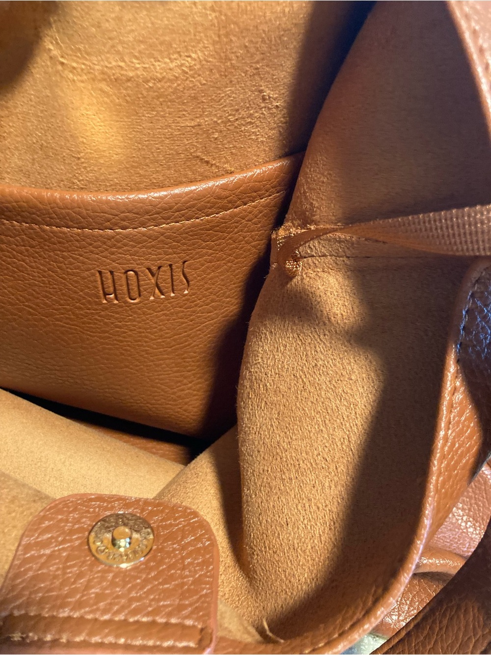 Structured Tan Leather Shoulder Hobo Bag - Picture 7 of 7